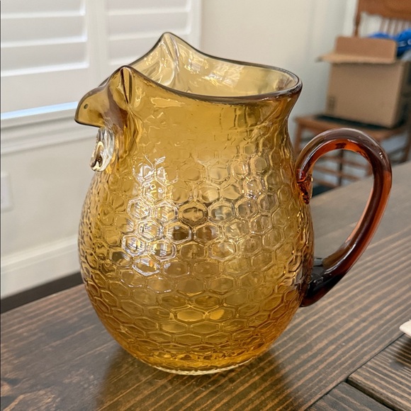 Amber Owl Glass Vase/Pitcher - Picture 4 of 6
